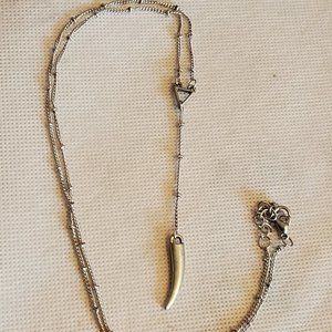 23" Silver Tone 3" Drop Pendant Necklace Triangle